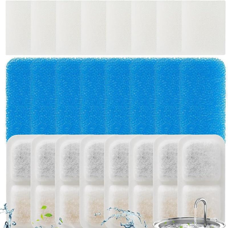 Oneisall Cat Water Fountain with 3 Replacement Filters,304 Stainless Steel, 2L/67Oz Automatic Water Fountain for Cats , Visual Water Level Window with Led,Gift for Pet